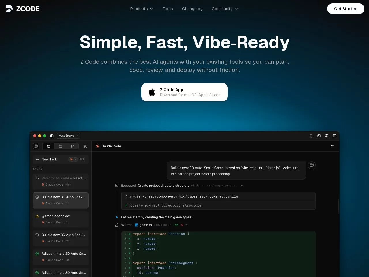 Z Code - Simple, Fast, Vibe‑Ready
